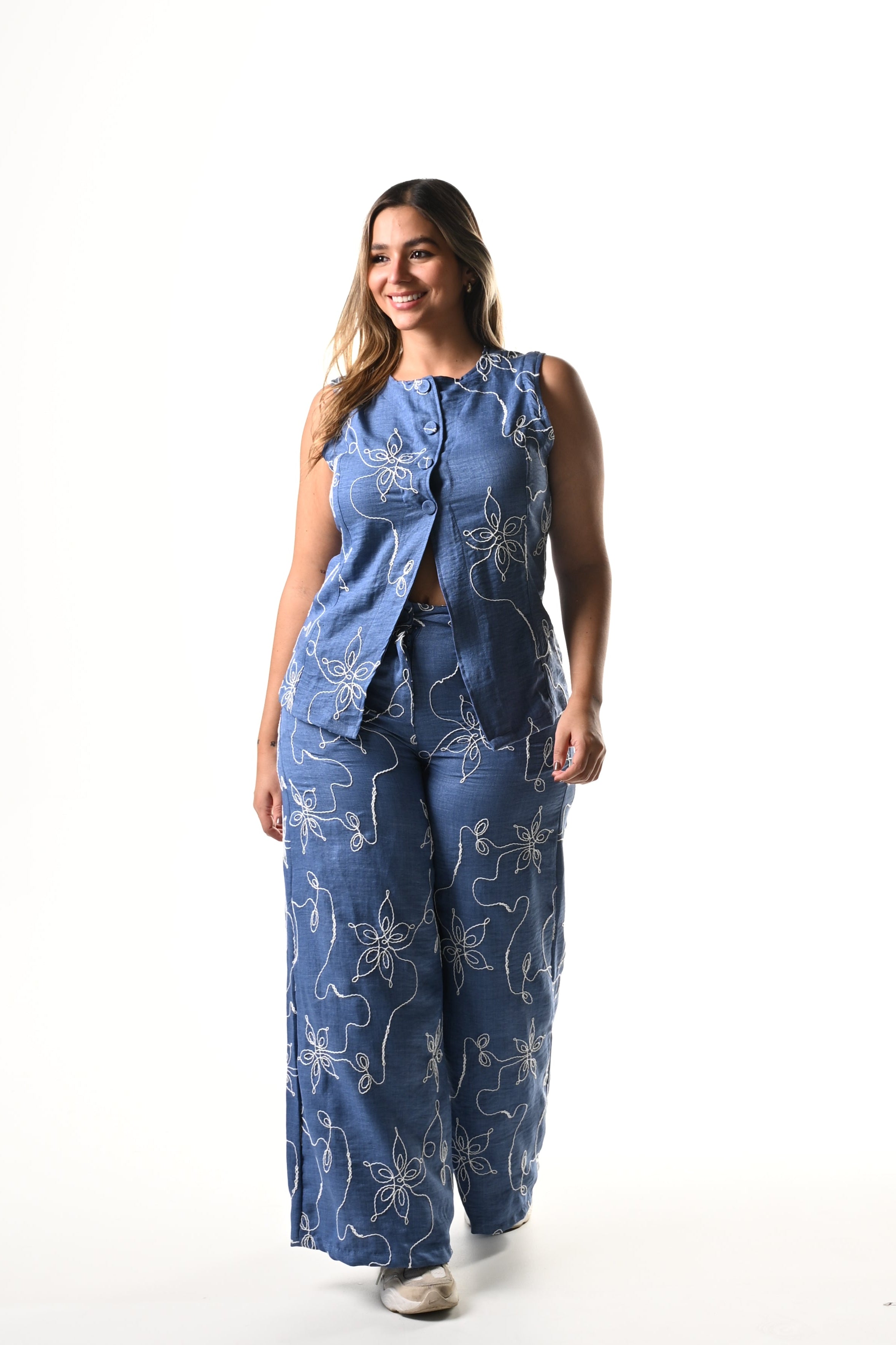 Conjunto Lino Bordado