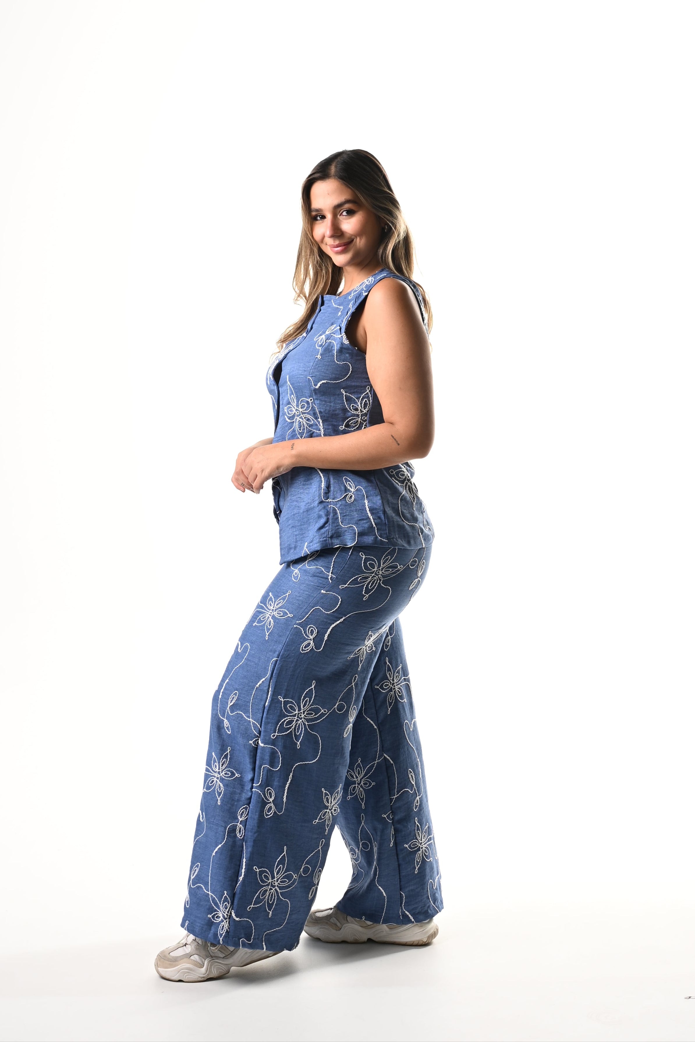 Conjunto Lino Bordado