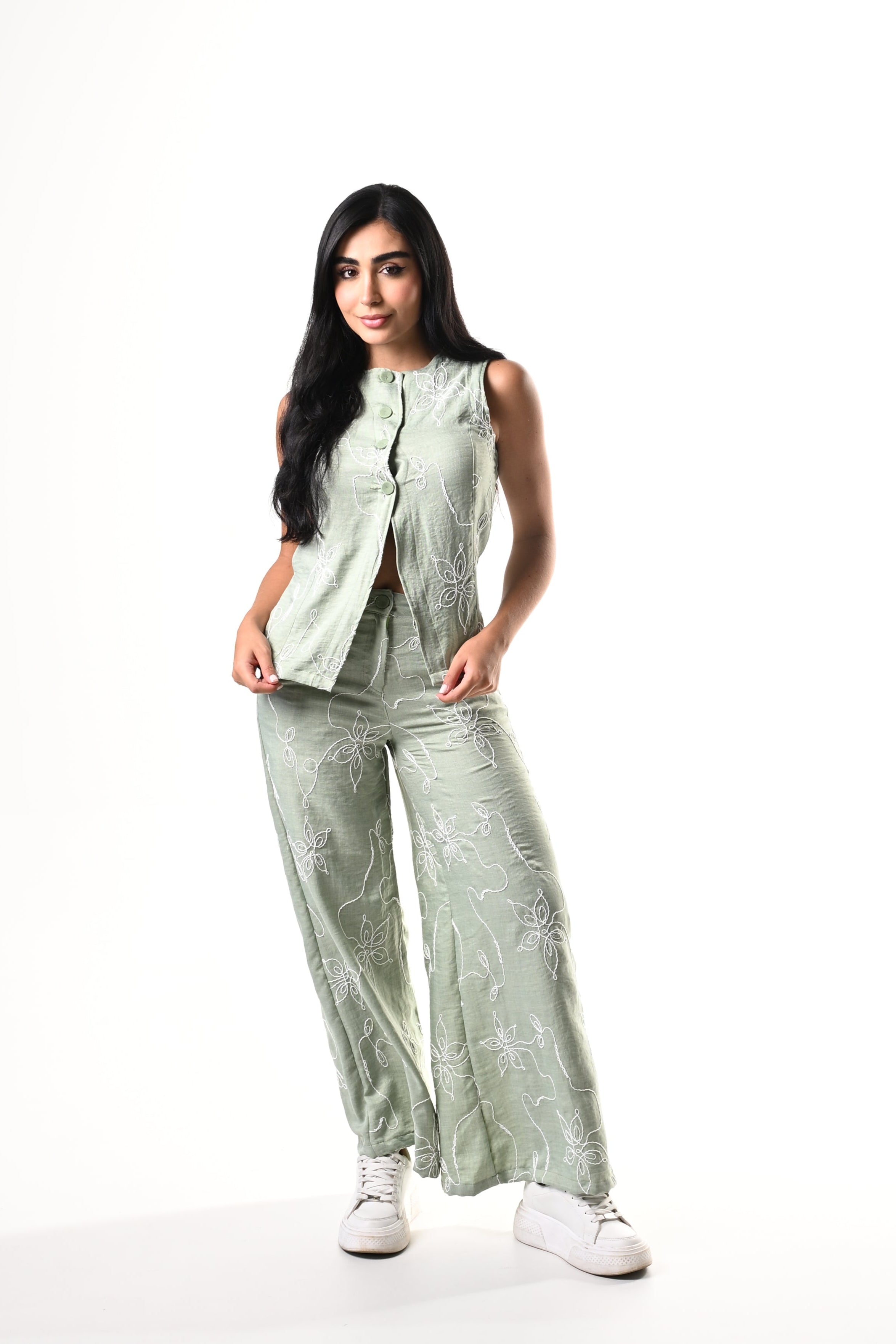 Conjunto Lino Bordado