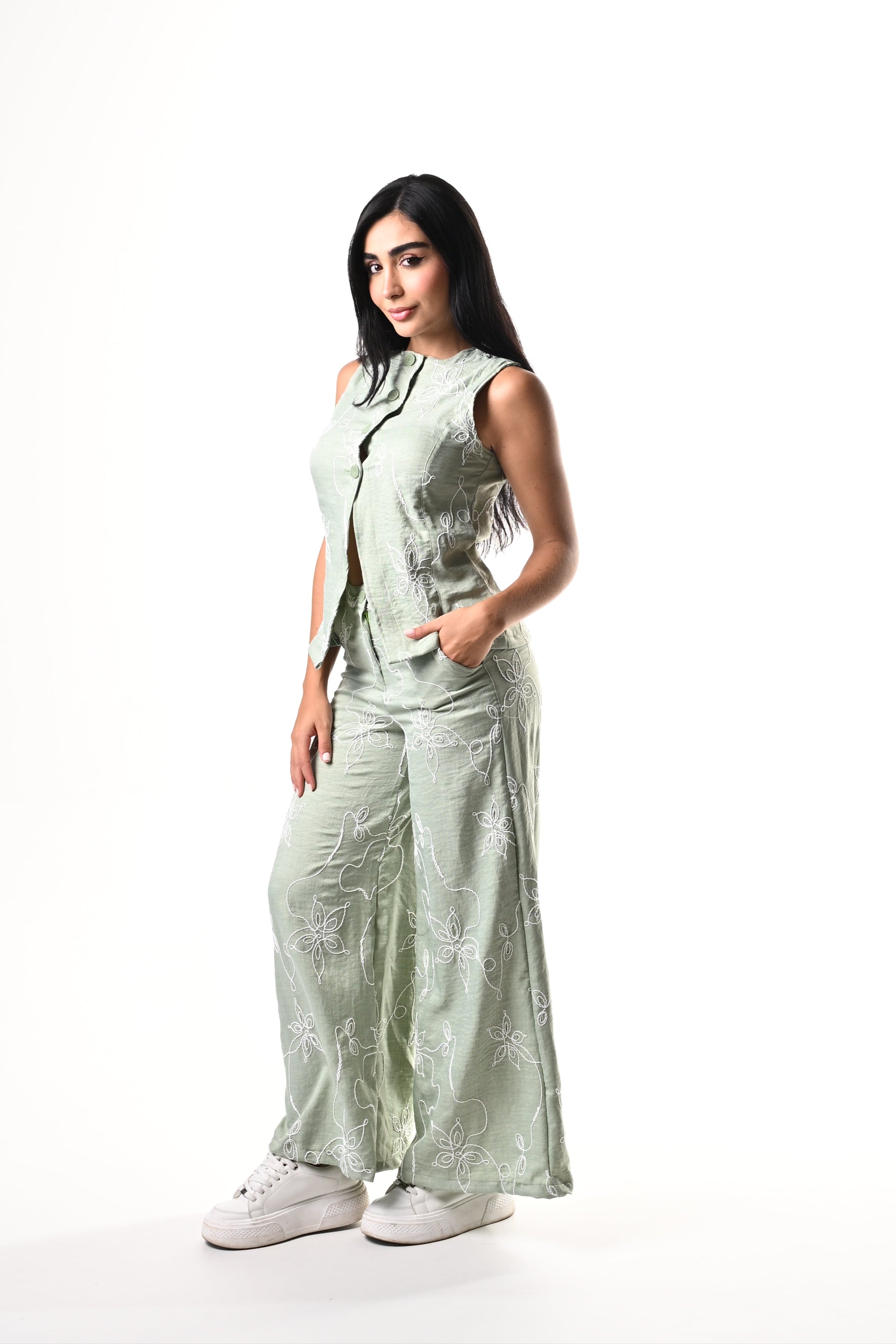 Conjunto Lino Bordado