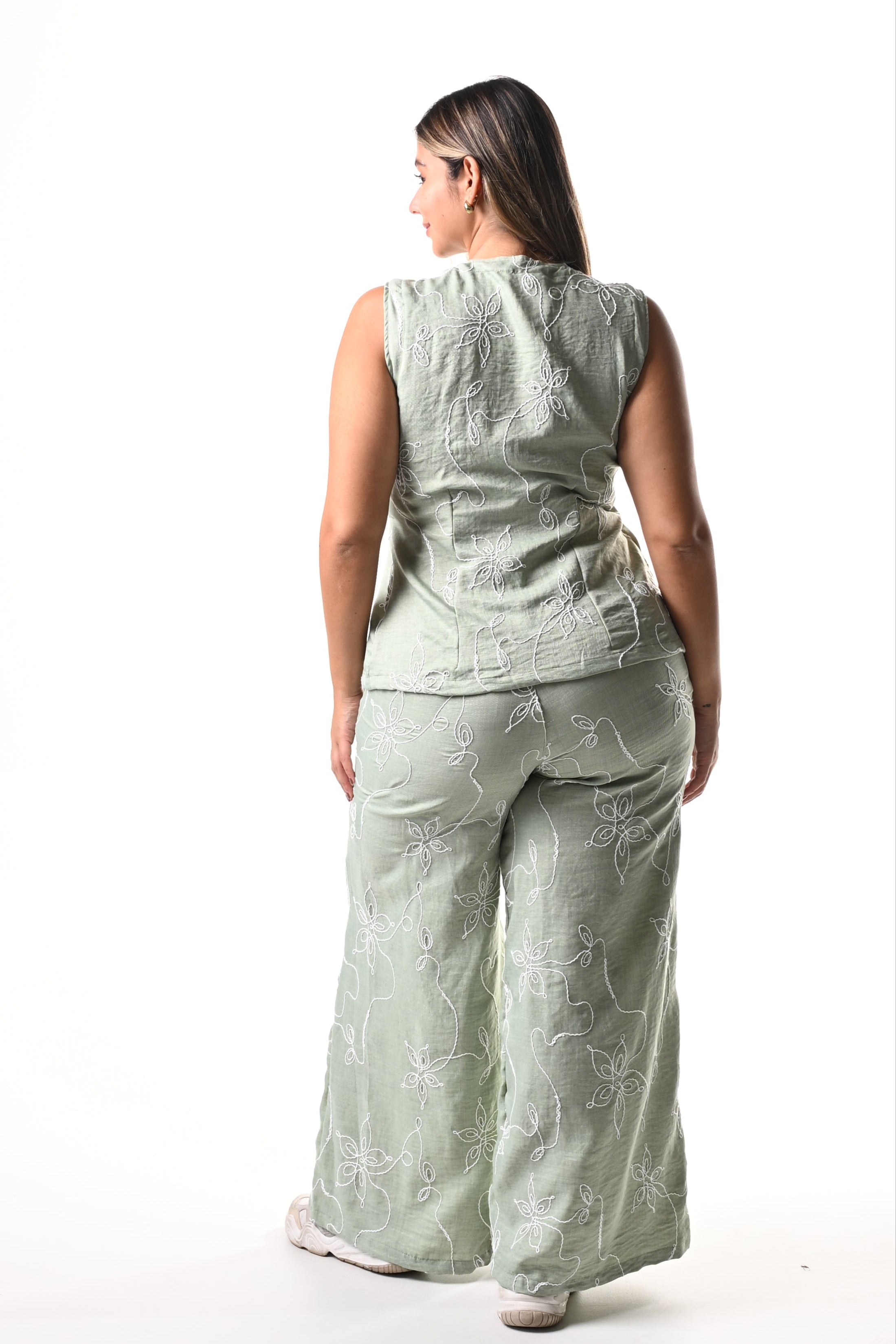 Conjunto Lino Bordado