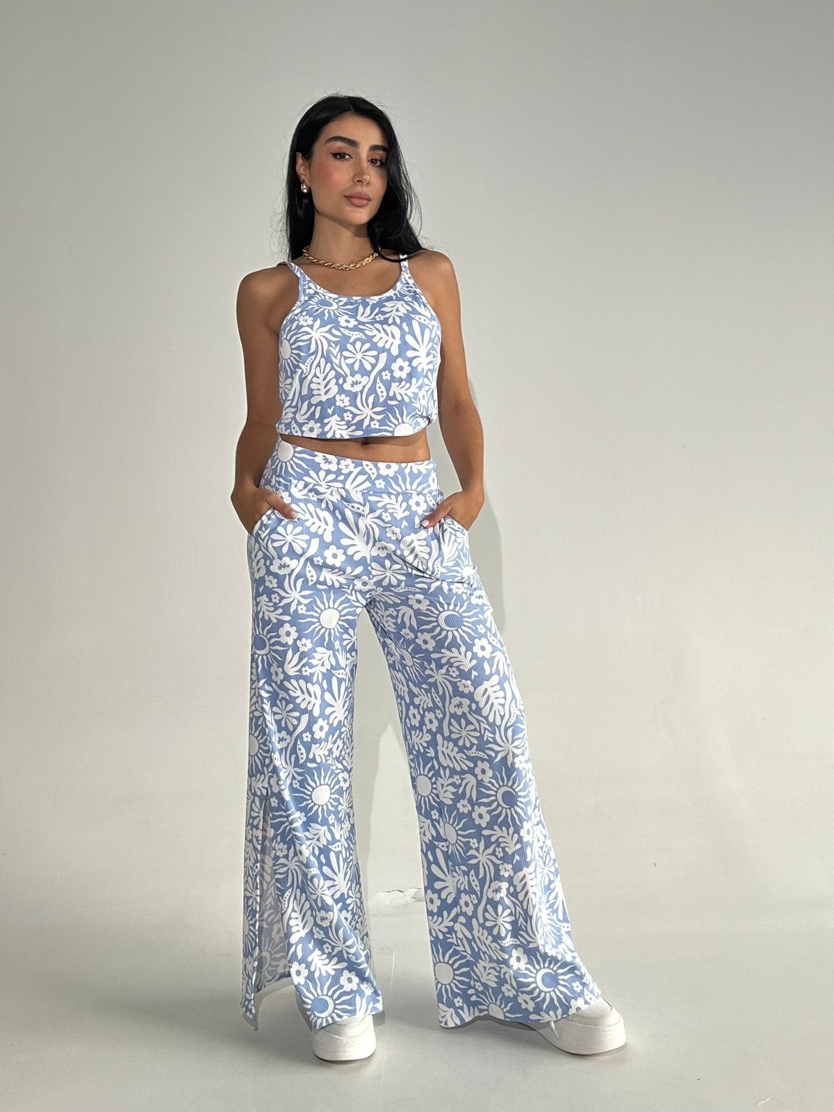 Pantalon RIB estampado Flores