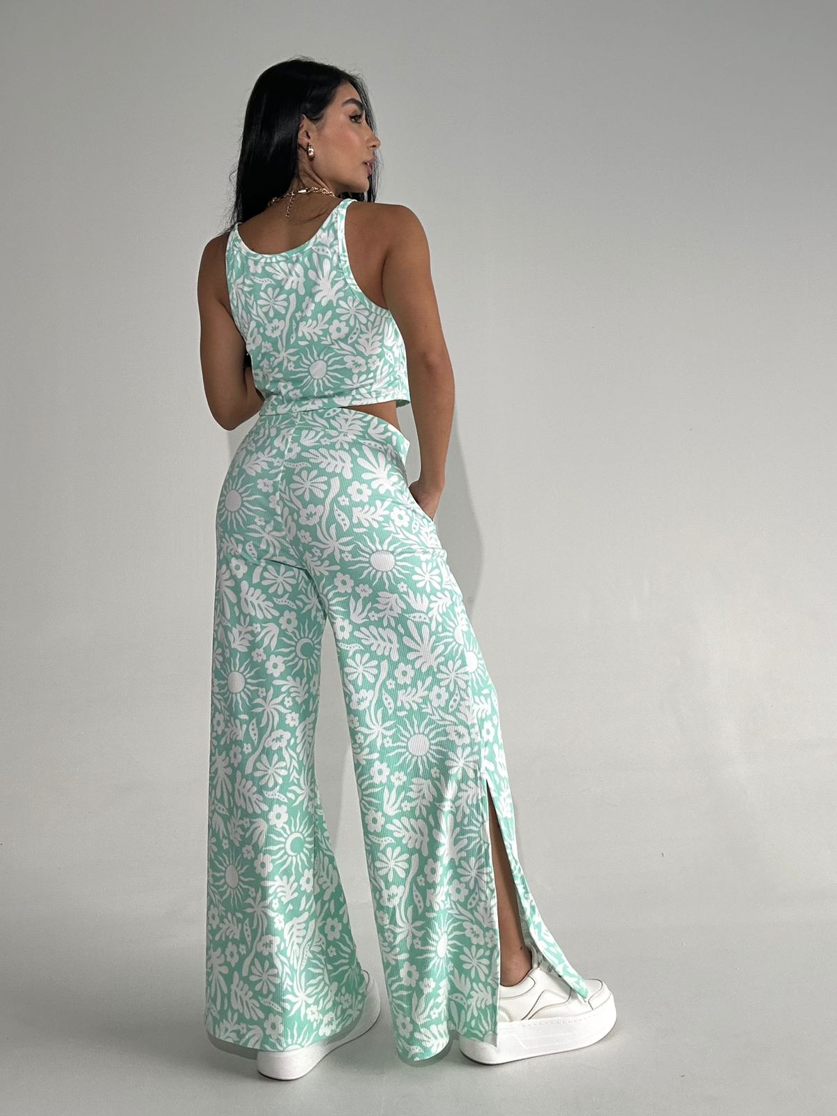 Pantalon RIB estampado Flores