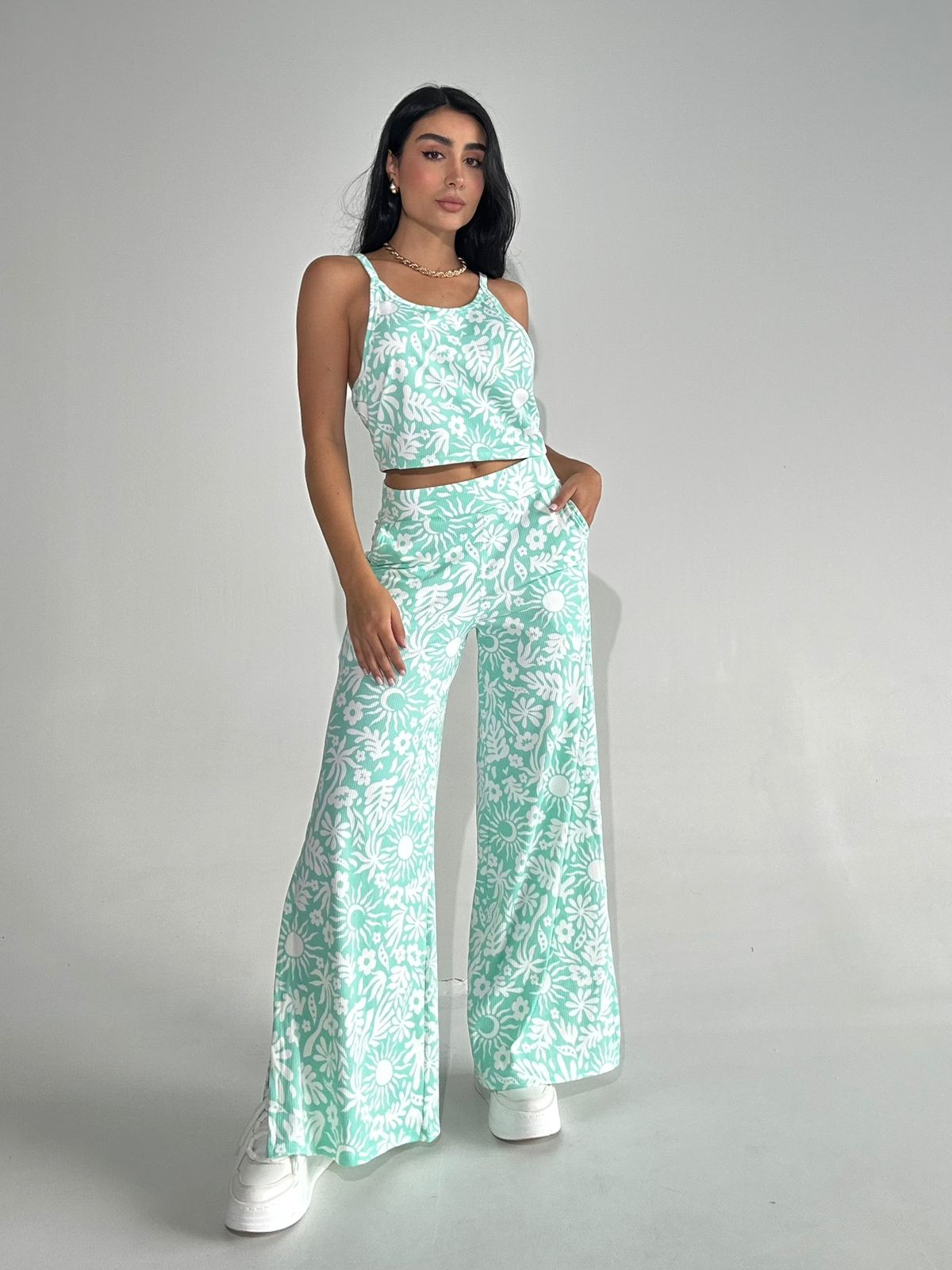 Pantalon RIB estampado Flores