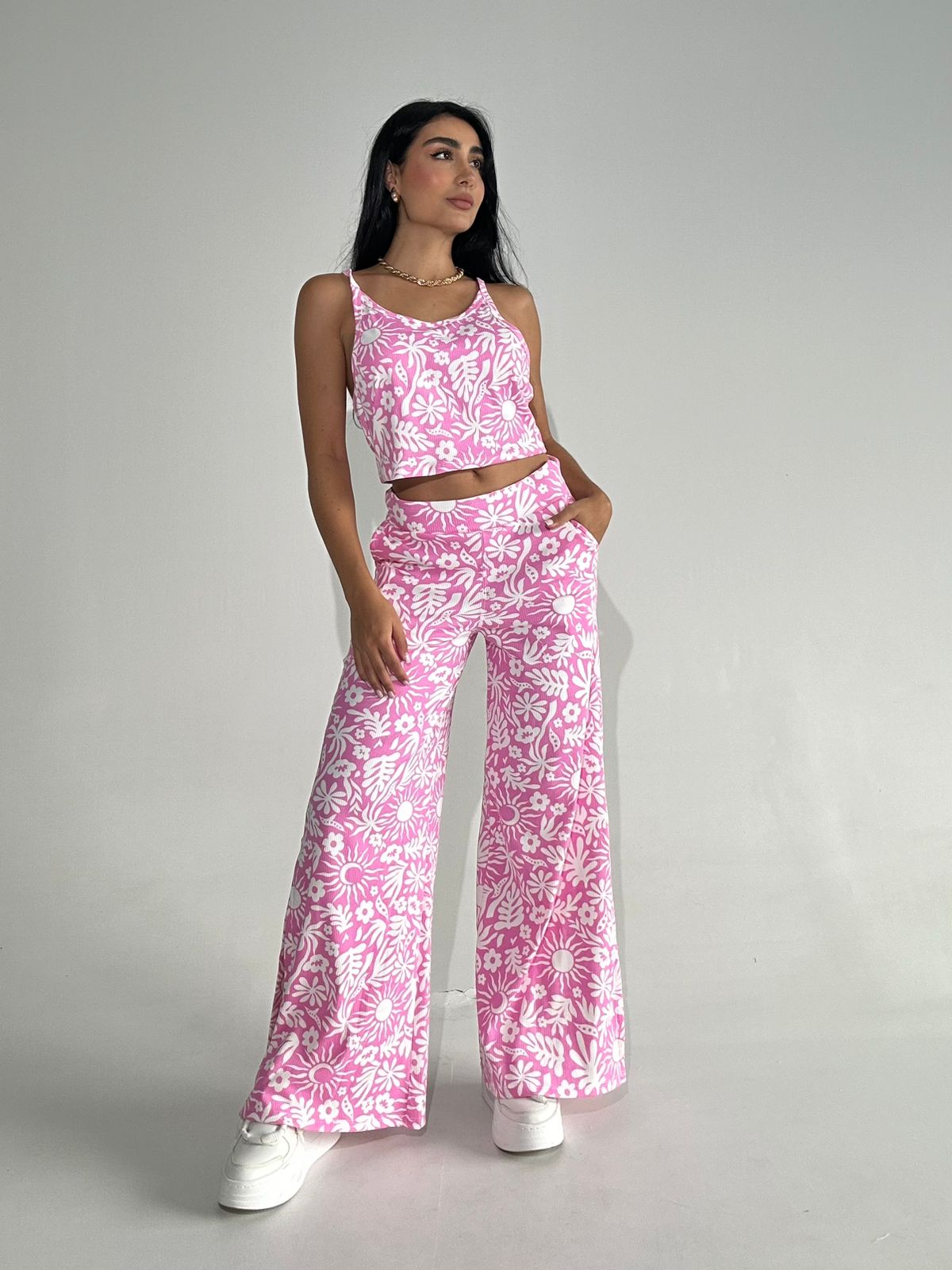 Pantalon RIB estampado Flores