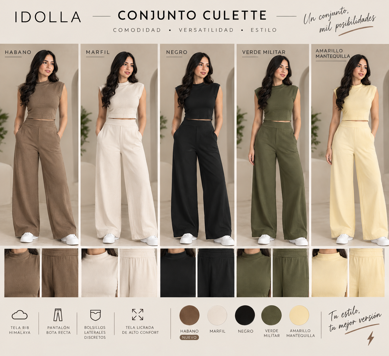 Conjunto Pantalon bota Campana y Chaleco RIBpp