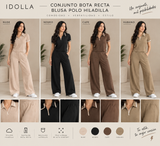 Conjunto Bota Recta Blusa Tipo Polo Hiladilla