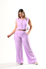 Conjunto Bota Campana Lino Chaleco - LILA