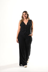 Conjunto Chaleco Pant Culette Lino Licrado