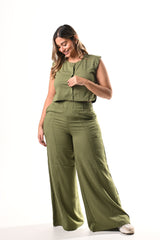 Conjunto Bota Campana Lino Chaleco - V. MILITAR
