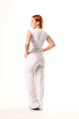Conjunto Bota Campana Lino Chaleco - BLANCO